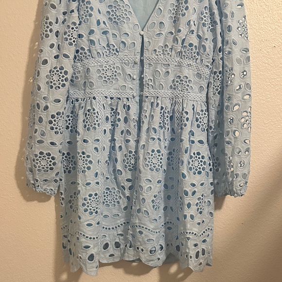 Layered with Love Size M Light Blue Eyelet Dress - Picture 3 of 12